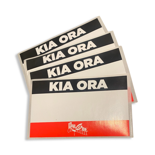 Kia Ora eggshell stickers